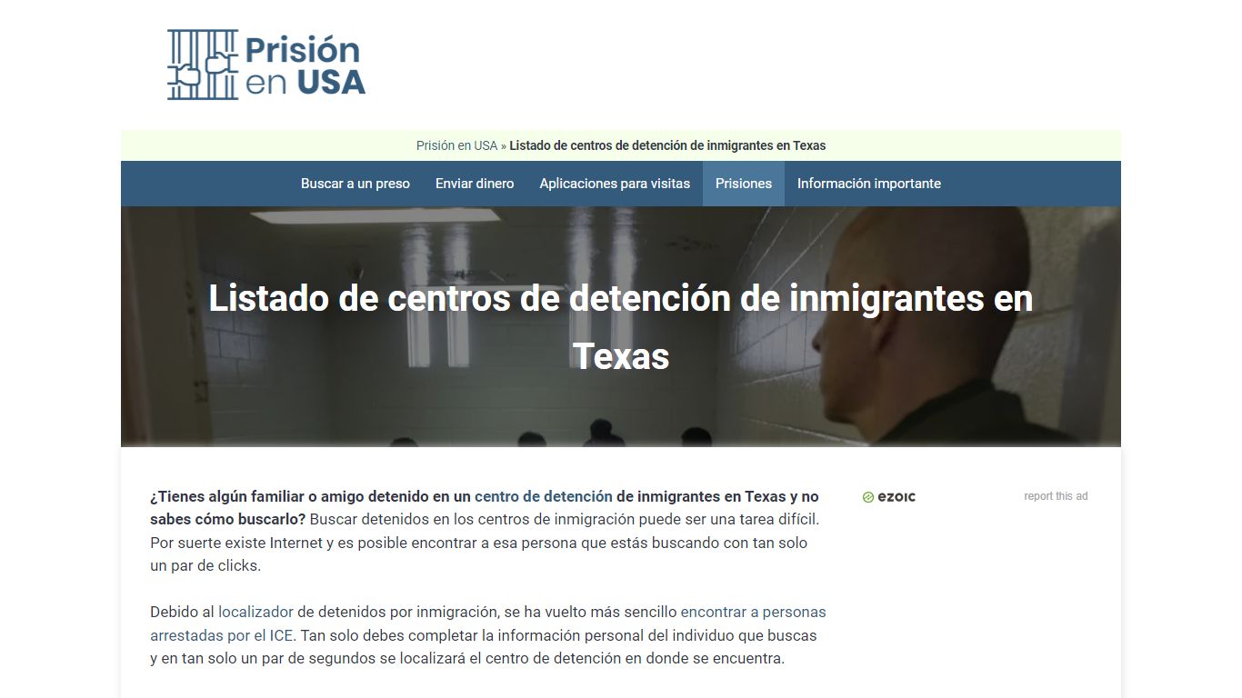 Listado de centros de detención de inmigrantes en Texas - Prisión en USA